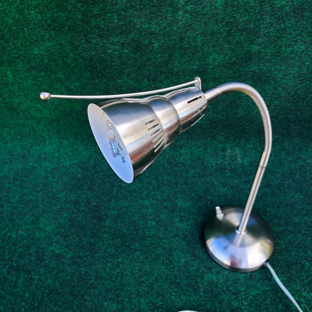 VTG Stainless Steel Flexible Desk or Shop Lamp, 20in Height MCM EUC